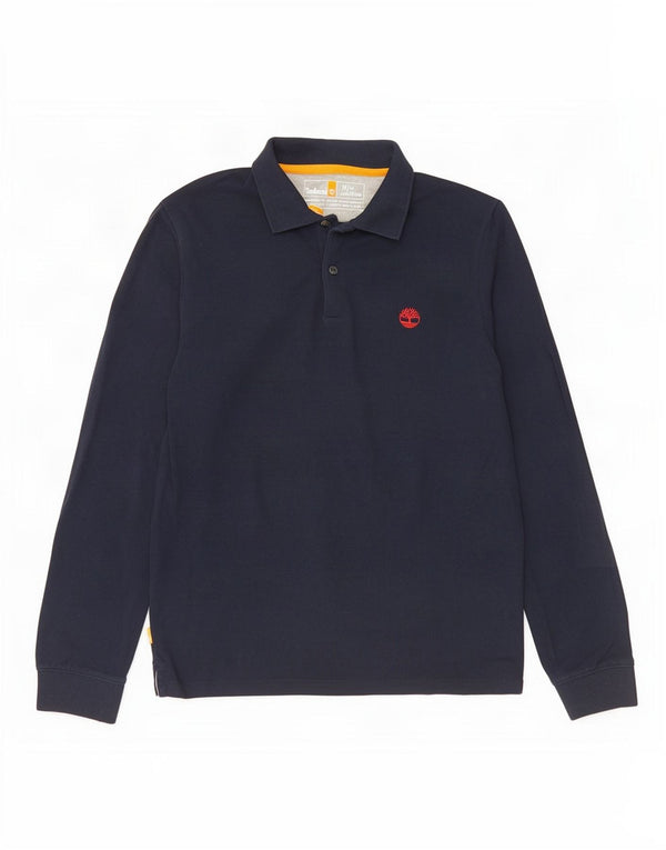 Timberland Langærmet langærmet poloshirt til mænd Medium marineblå bomuld