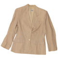 Benetton Damen 2-Knopf-Blazerjacke IT 40 Small Beige Leinen