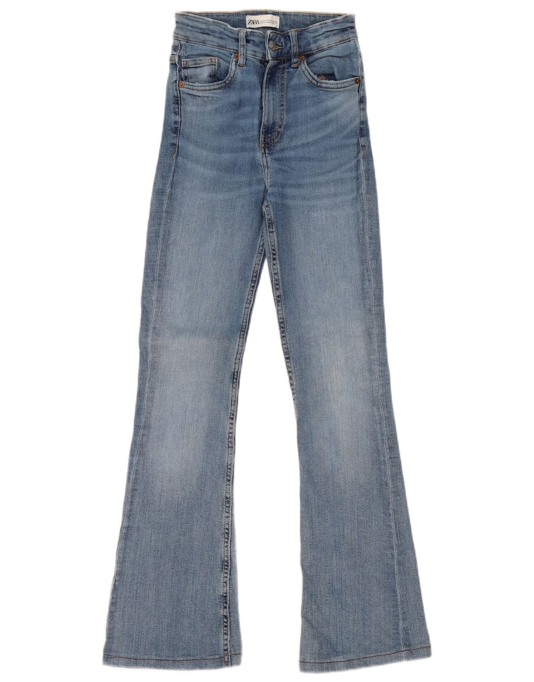 Zara Damen Schlagjeans EU 34 2XS W24 L31 Blau