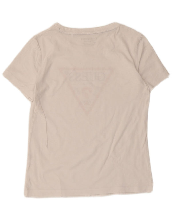 T-shirt grafica da donna Guess Top UK 6 XS cotone bianco