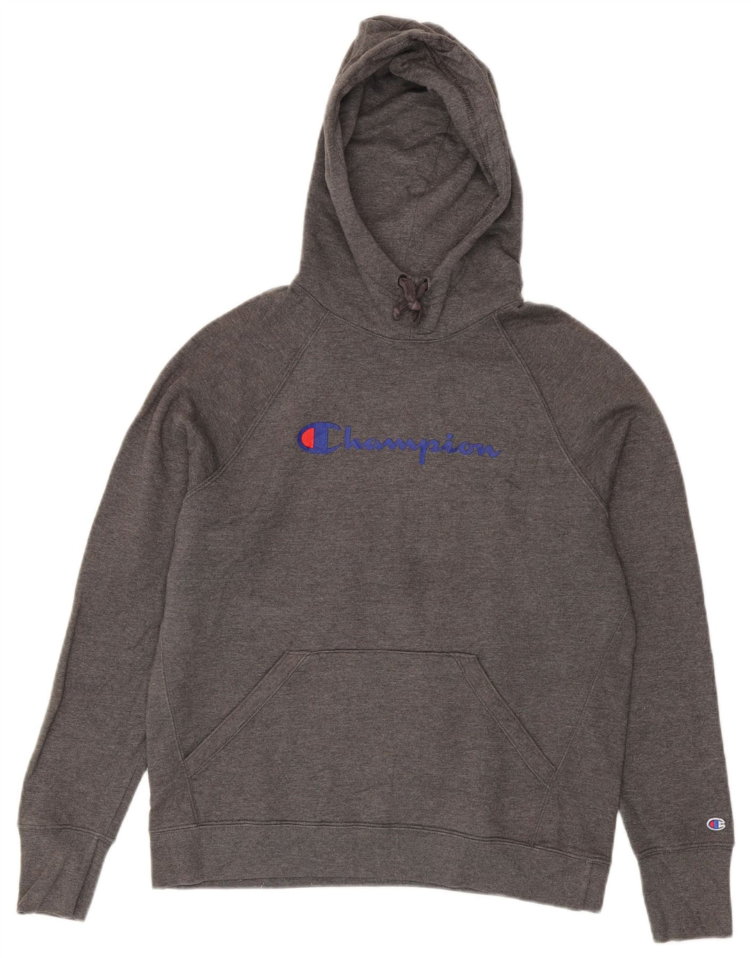Champion Womens Graphic Hoodie Jumper UK 14 Medium Grey