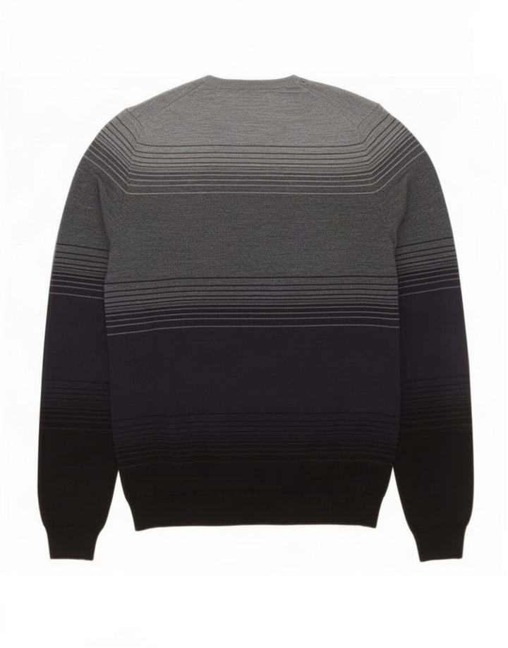 Marks & Spencer Mens Crew Neck Jumper Sweater Medium Navy Blue Colourblock