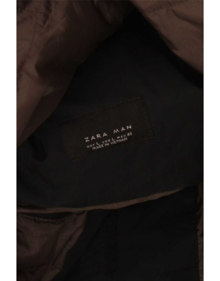 Casaco acolchoado masculino Zara UK 40 grande preto