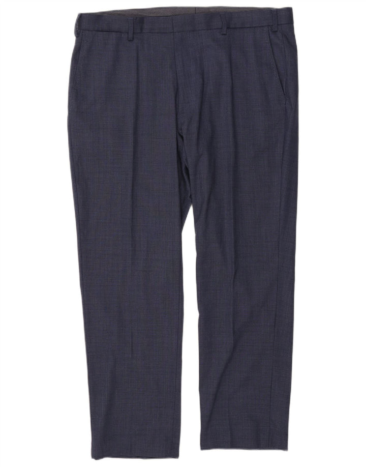 Pantaloni da abito vestibilità regolare da uomo Marks & Spencer W38 L29 lana blu