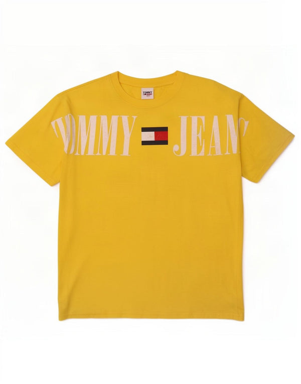 T-shirt grafica da uomo Tommy Hilfiger Top in cotone giallo medio
