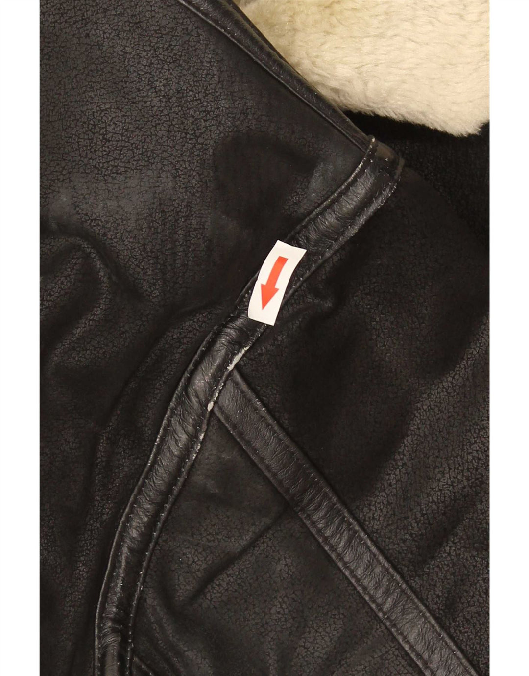 Conbipel Mens Shearling Jacket UK 42 XL Black Leather
