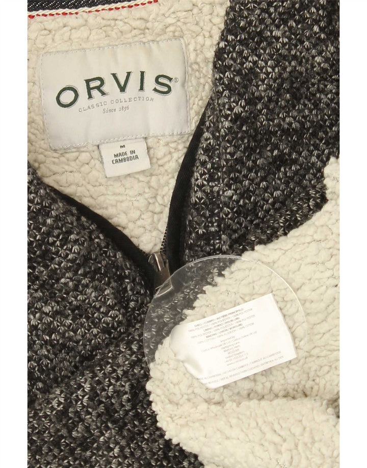 Orvis Womens Zip Neck Sweatshirt Jumper UK 14 Medium Grey Flecked Polyester