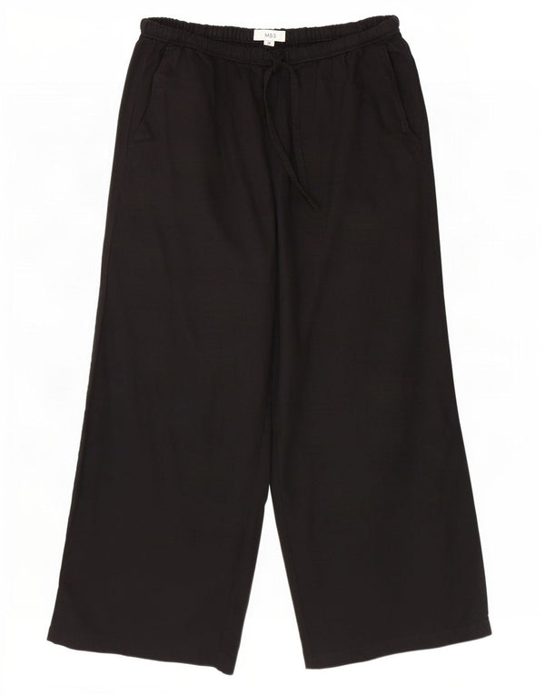 Marks & Spencer Damskie spodnie z wysokim stanem UK 14 Large W32 L24 Black