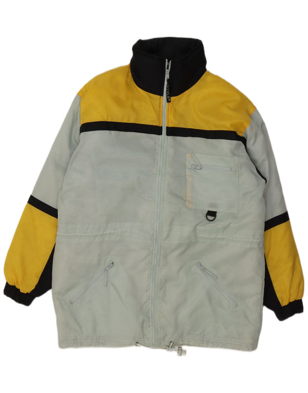 Vintage Mens Ski Jacket UK 38 Medium Blue Colourblock Polyester