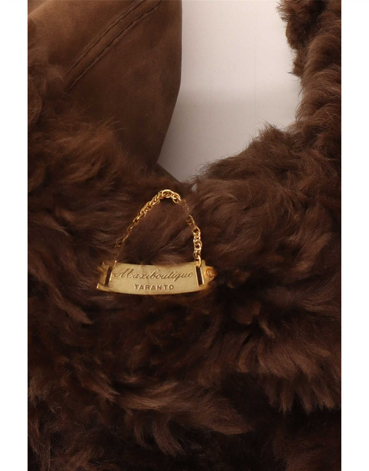 Vintage Womens Shearling Coat UK 18 XL Brown