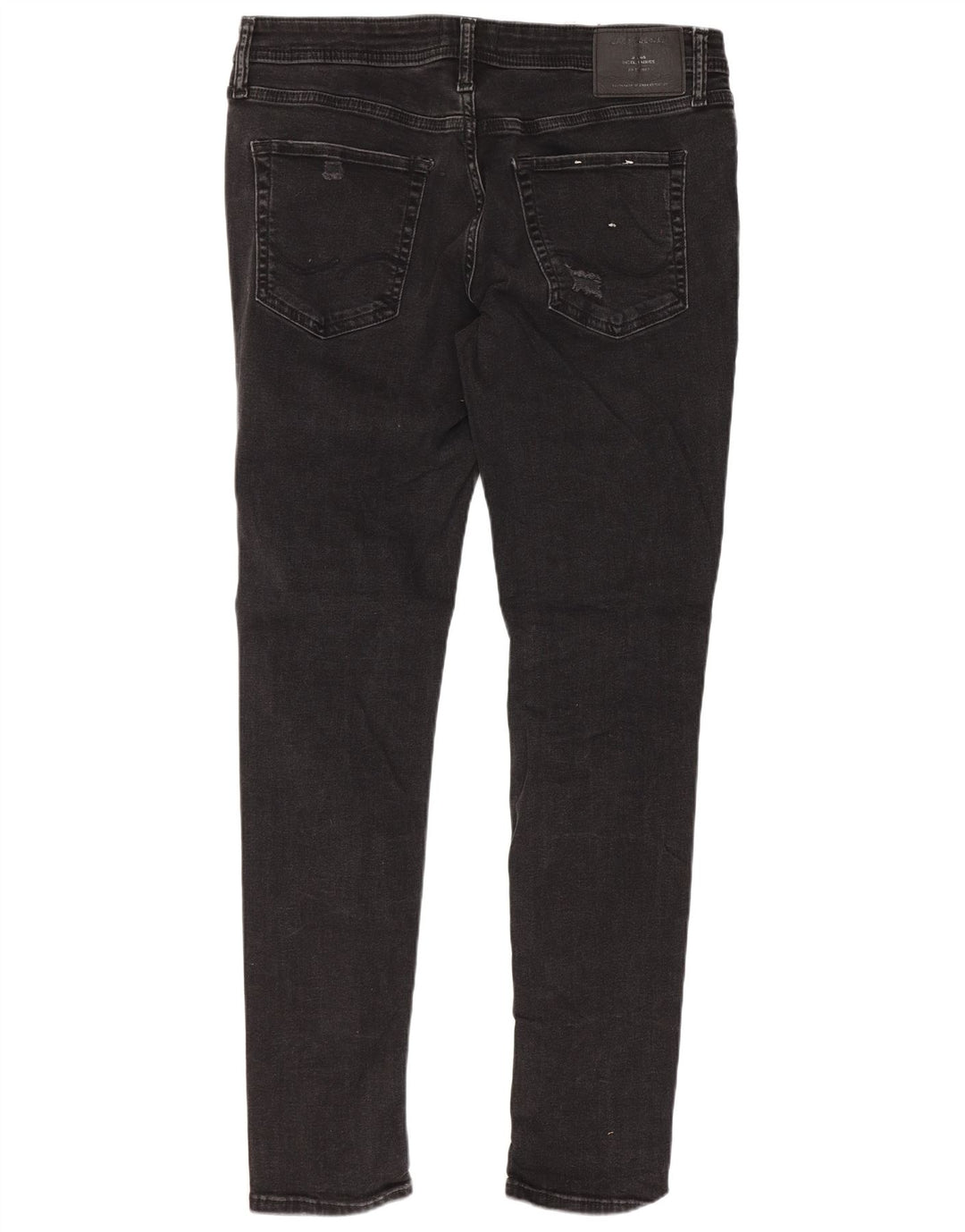 Jack & Jones Mens Distressed Slim Jeans W34 L32 Black Cotton