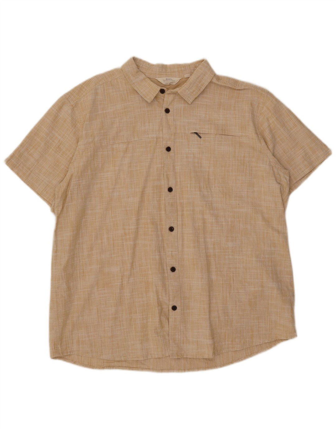 Mountain Warehouse Mens Short Sleeve Shirt 2XL Beige Cotton