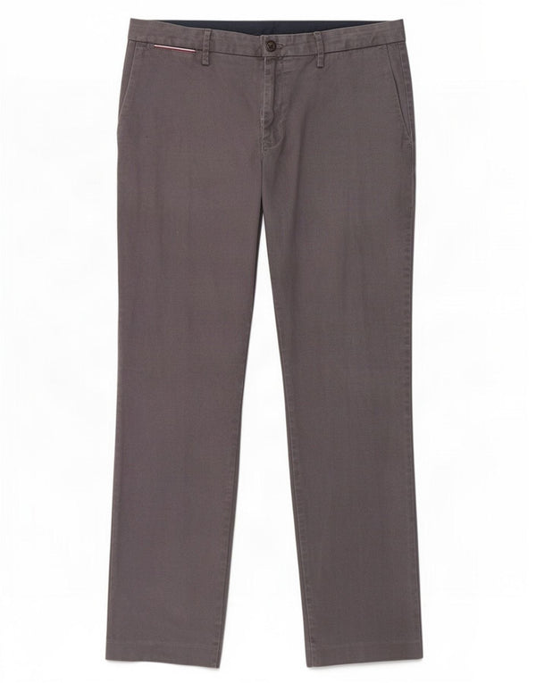 Tommy Hilfiger Mens Slim Chino Trousers W36 L32 Grey Cotton