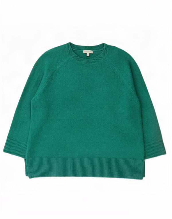 Monsoon Womens 3/4 Sleeve Boat Neck Jumper Sweater UK 16 Large Green