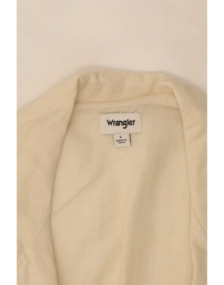 Wrangler Womens Short Sleeve Oversized Shirt UK 16 Large Off White