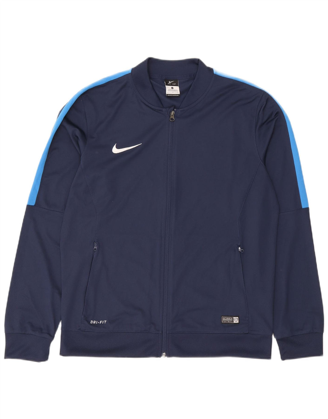 Nike Mens Dri Fit Tracksuit Top Jacket Large Navy Blue Colourblock