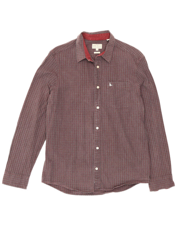 Jack Wills Mens Slim Fit Flannel Shirt Medium Grey Gingham Cotton