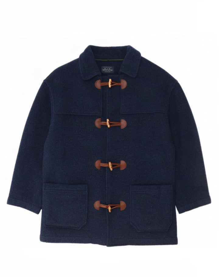 Vintage hombre Duffle abrigo IT 50 lana azul marino grande
