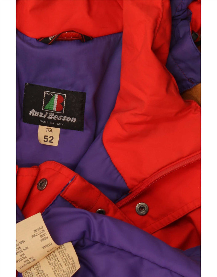 Anzi Besson muška skijaška jakna s kapuljačom IT 52 Large Red Colourblock Poliester