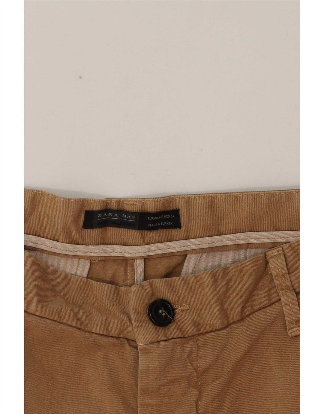 Zara Mens Slim Chino Trousers EU 40 Medium W31 L35 Beige