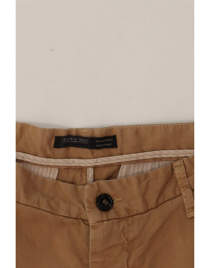 Zara Mens Slim Chino Trousers EU 40 Medium W31 L35 Beige