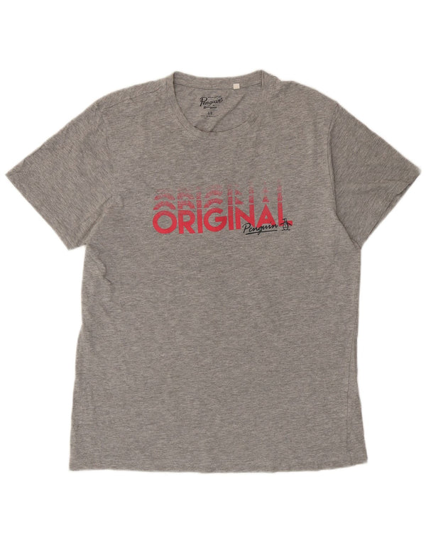 Penguin T-Shirt Graphique Homme Grand Gris Moucheté Coton