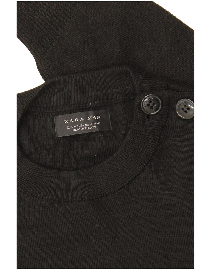 Zara Herre sweater med rund hals, medium sort