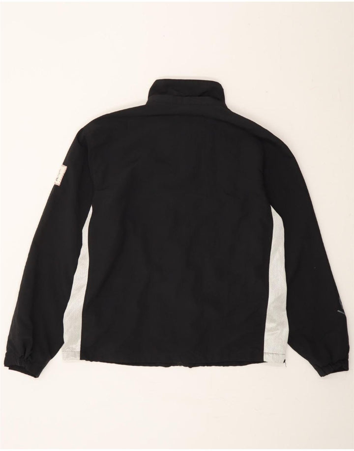 MURPHY & NYE Womens Graphic Rain Jacket UK 18 XL Black Colourblock Nylon Vintage Murphy & Nye and Second-Hand Murphy & Nye from Messina Hembry 