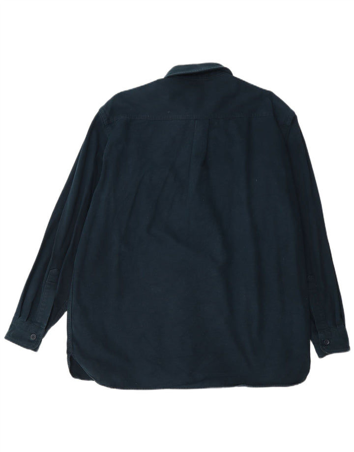 L.L.Bean Mens Regular Fit Shirt Large Navy Blue Cotton