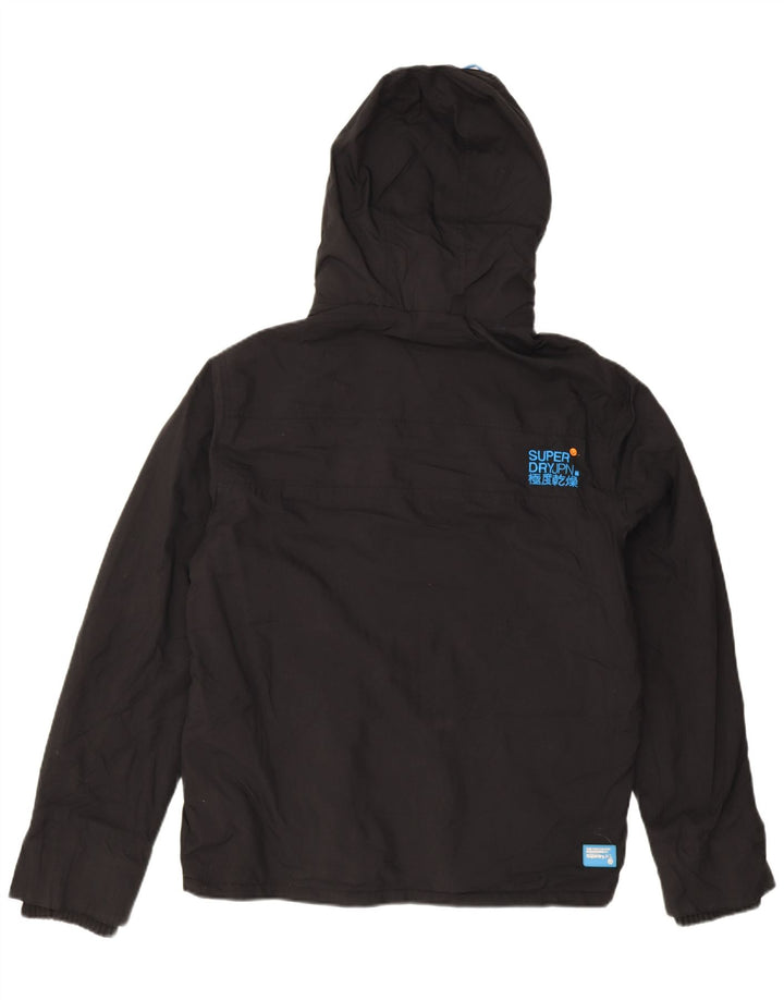 Superdry Mens Windcheater Hooded Windbreaker Jacket UK 40 Large Black