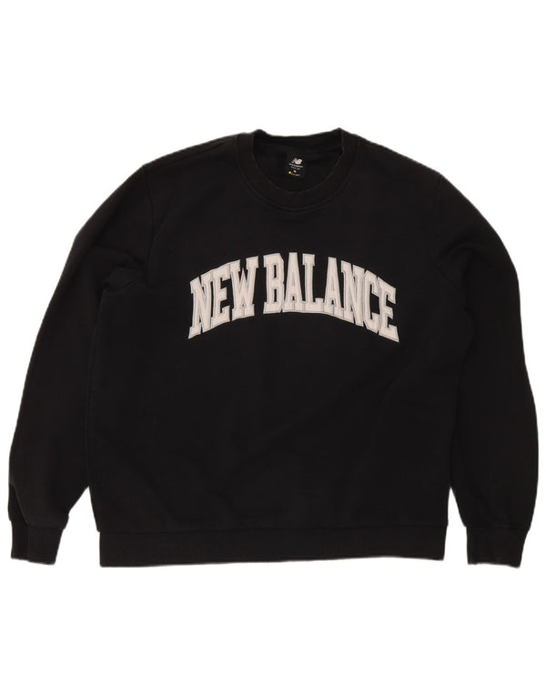 New Balance Mens Graphic Sweatshirt Jumper Medium Black Cotton
