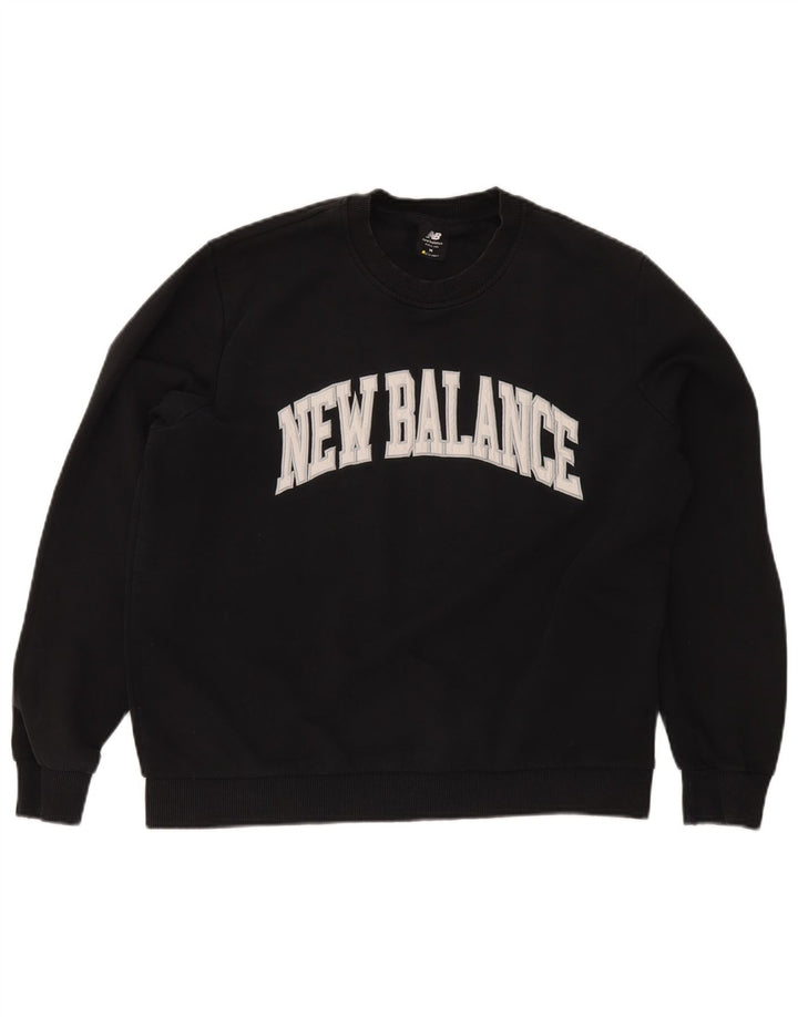 New Balance Herre Grafisk Sweatshirt Jumper Medium Sort Bomuld