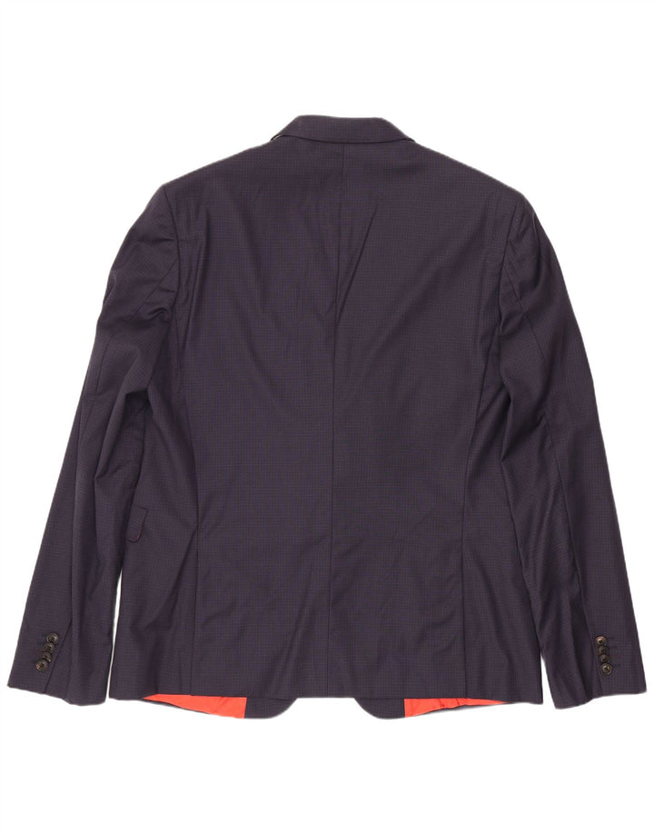 Paul Smith Herren 2-Knopf-Blazerjacke IT 44 XS Marineblau karierte Wolle