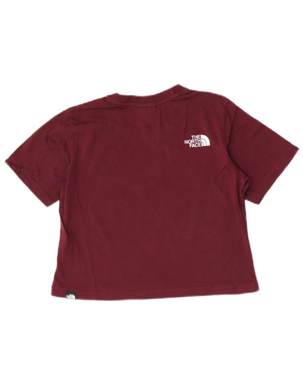 T-shirt grafica corta da donna The North Face Top UK 6 XS Maroon Cotton