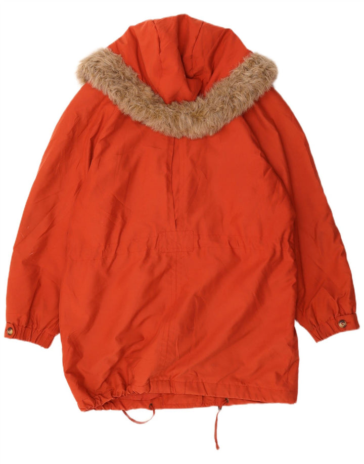 Marks & Spencer Manteau coupe-vent à capuche pour femme UK 12 Orange moyen