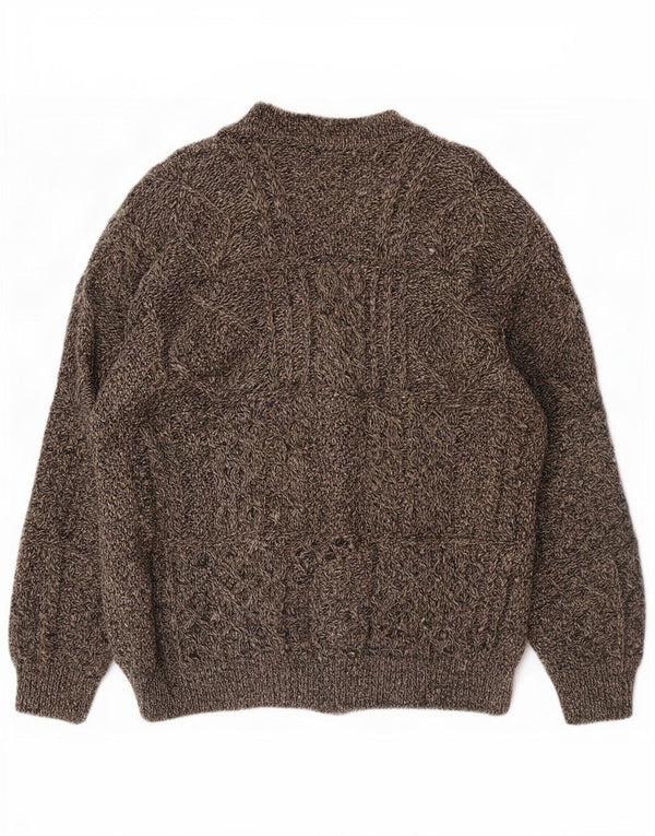 Cardigan Vintage pentru bărbați, 2XL, lână gri cu pete
