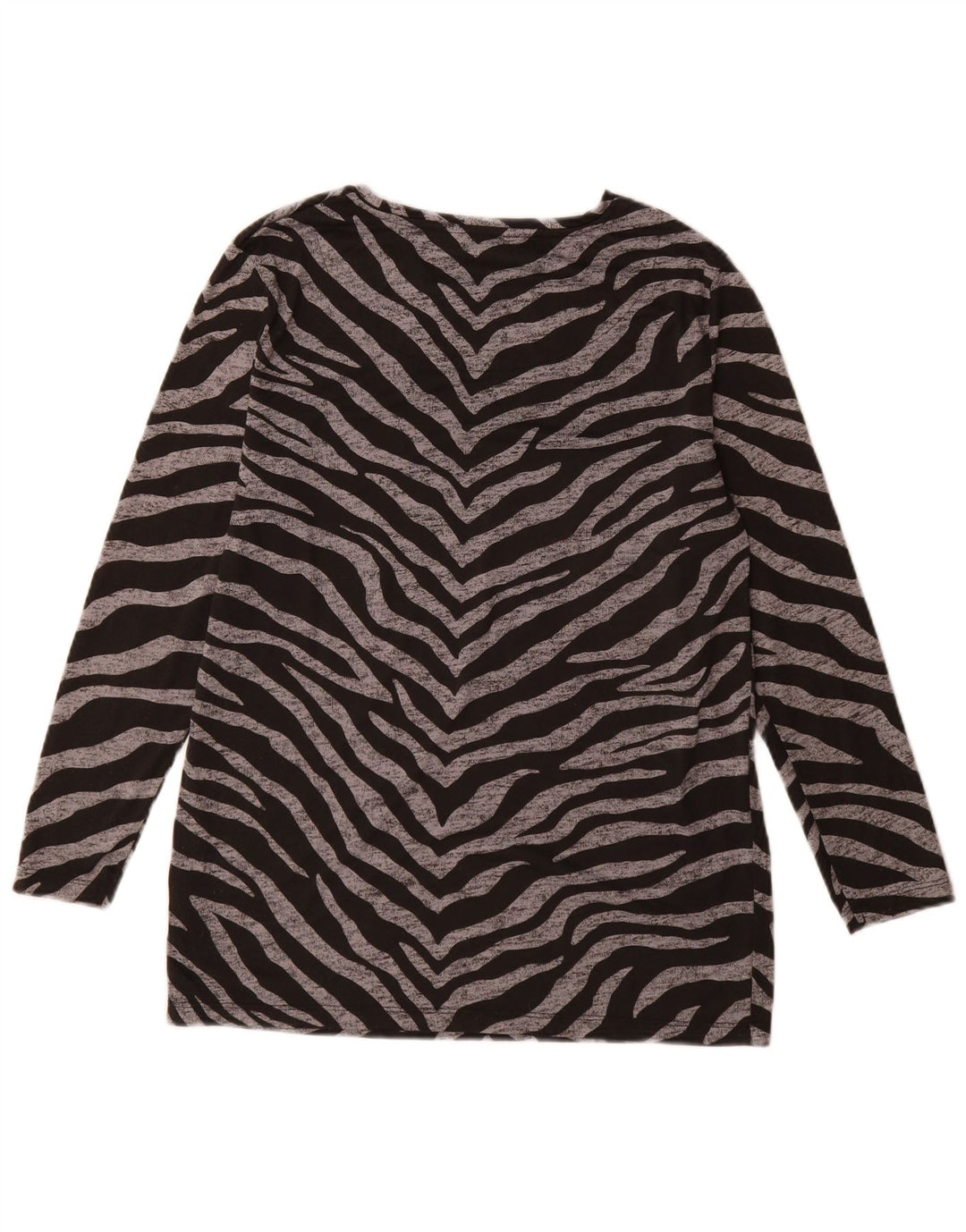 Marks & Spencer Womens Top Long Sleeve UK 12 Medium Black Animal Print