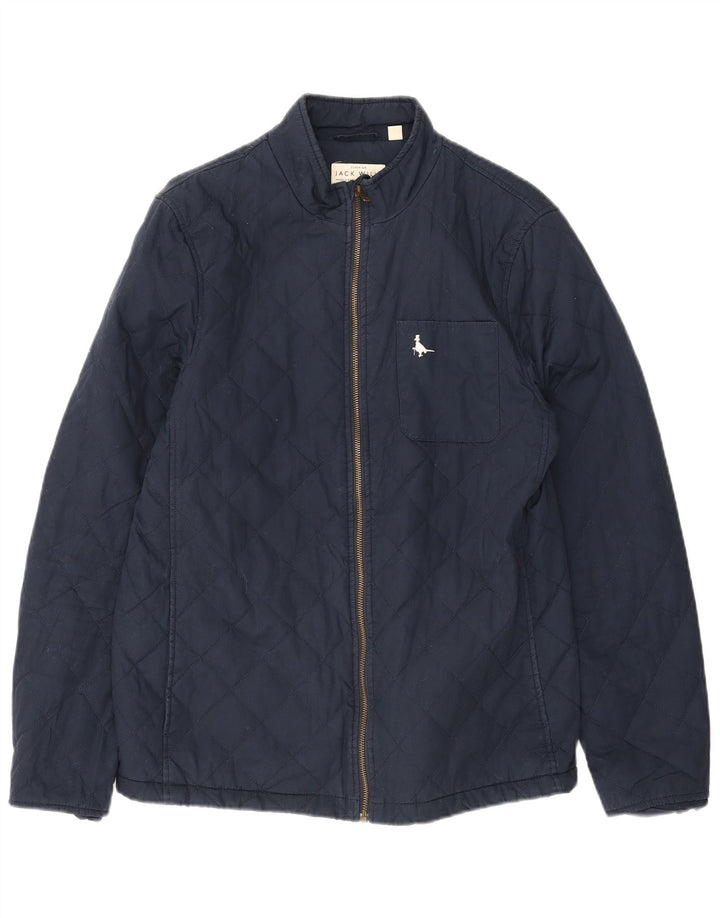 Jaqueta acolchoada masculina Jack Wills Reino Unido 38 algodão azul marinho médio