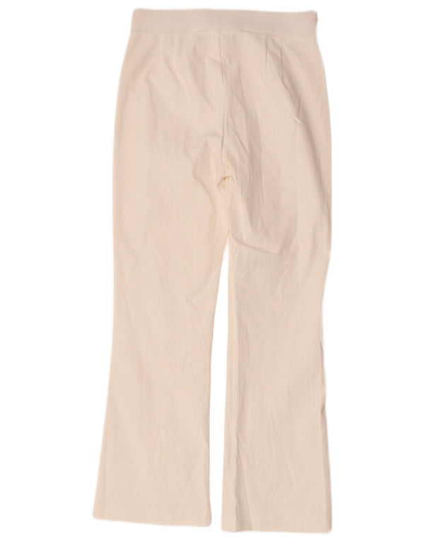 Zara Womens Bootcut Casual Trousers Small W26 L26 White Cotton