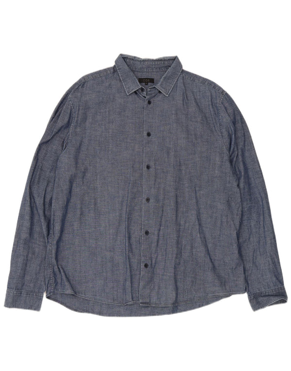 Camisa masculina Cos XL azul algodão