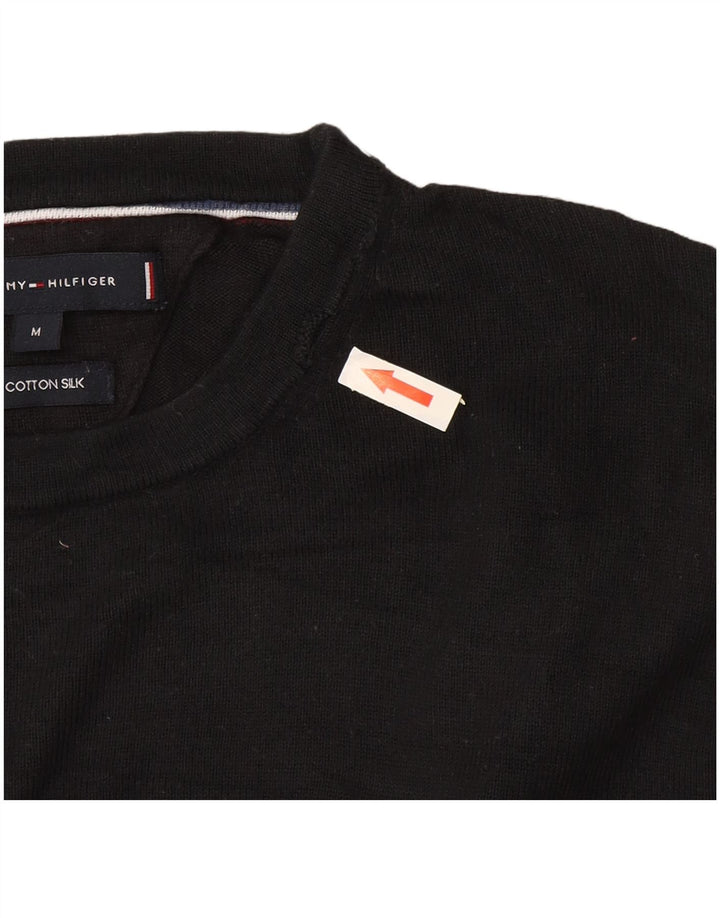 Tommy Hilfiger Mens Crew Neck Jumper Sweater Medium Black Cotton