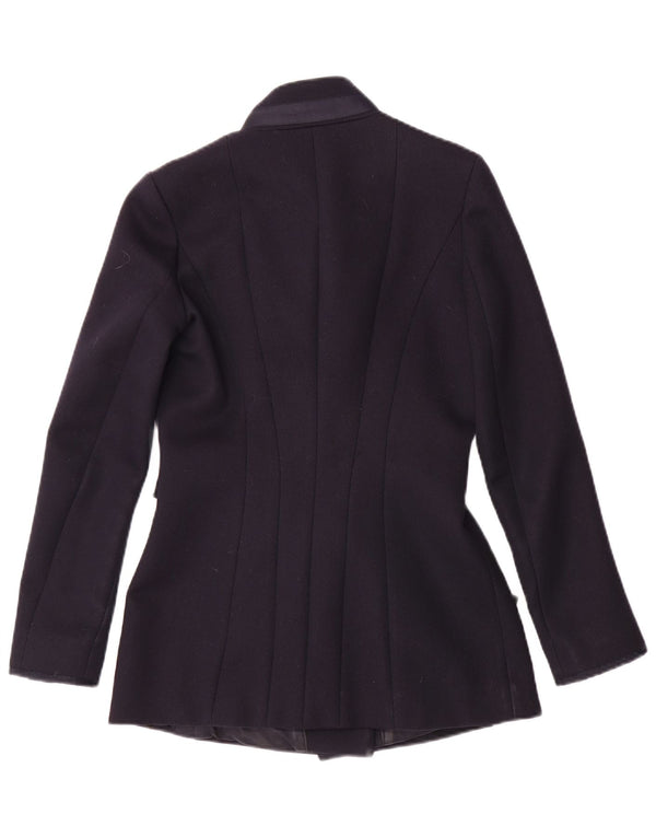 Reiss Womens Overcoat UK 4 XS Navy Blue Wool