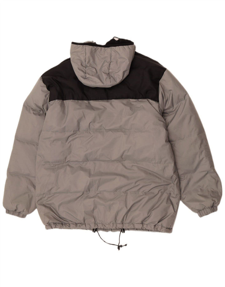 Fishbone Chaqueta acolchada con capucha para hombre ES 38 Nylon color block gris medio