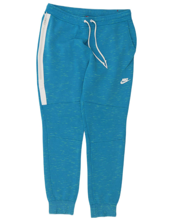 Męskie spodnie dresowe Nike, joggery, duże, niebieskie, bawełniane z blokami kolorów