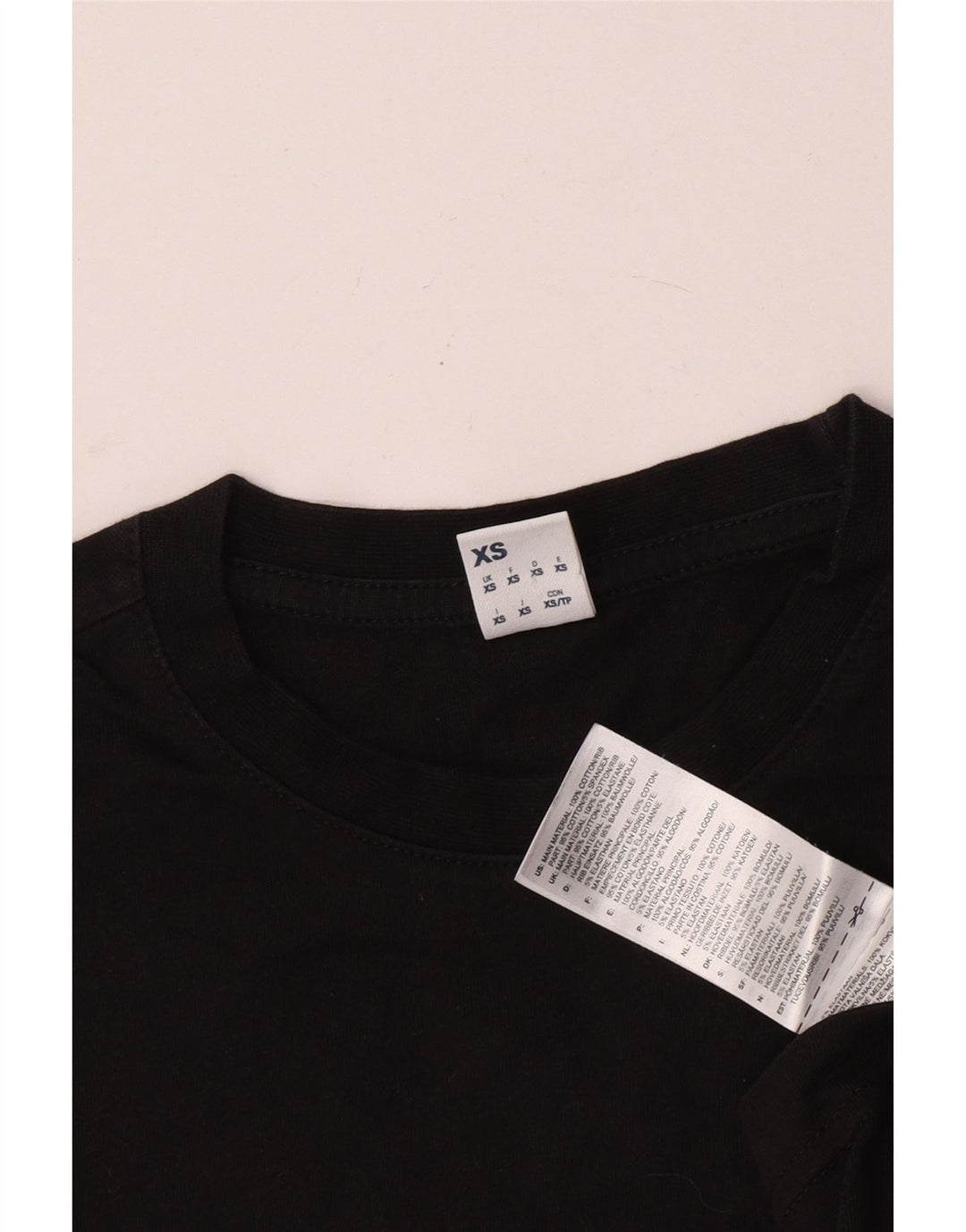 Reebok Mens T-Shirt Top XS Black Cotton