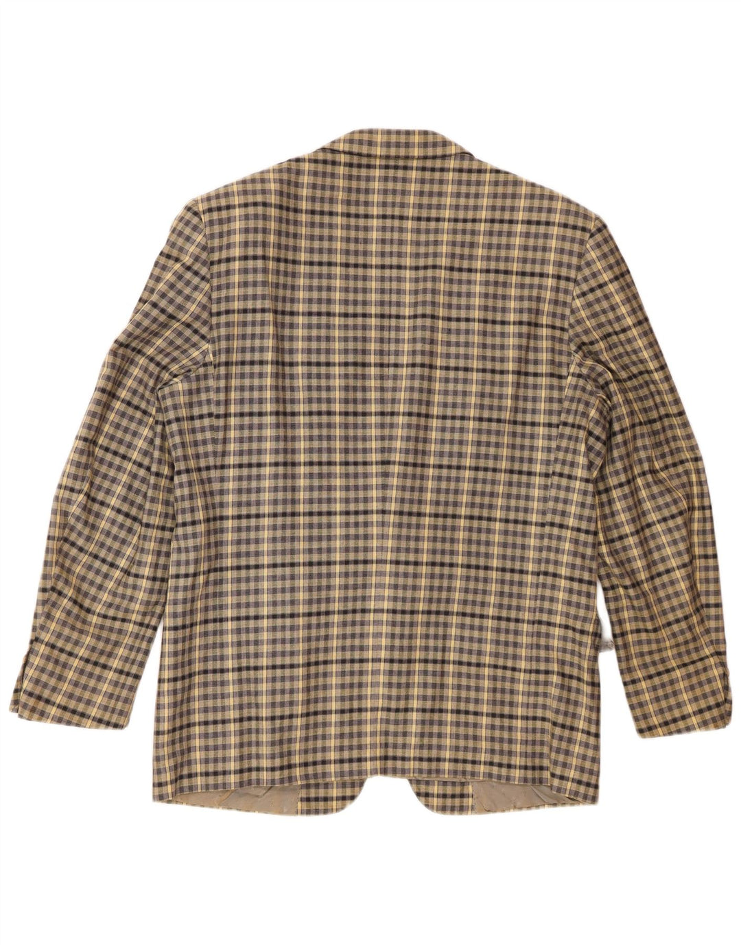 Roberta di Camerino Mens 2 Button Blazer Jacket IT 52 XL Beige Gingham
