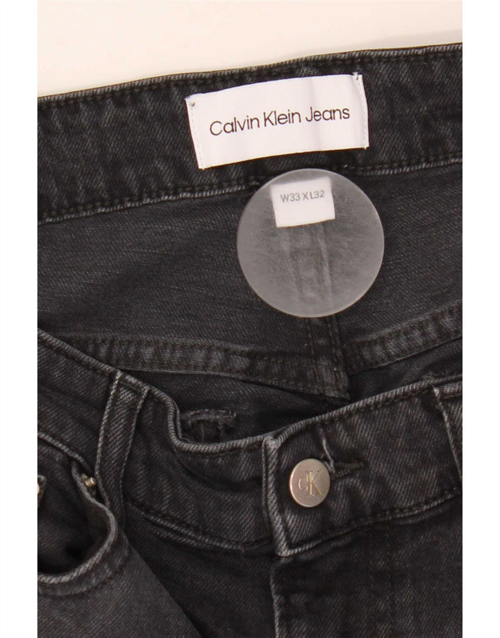 Calvin Klein Mens Slim Jeans W33 L32 Black Cotton