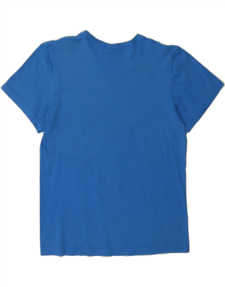 ADIDAS Mens Graphic T-Shirt Top Medium Blue Cotton