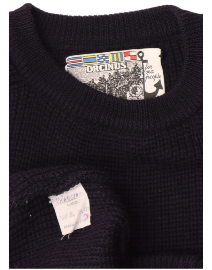 Orcinus Herre Crew Neck trøje Sweater Medium Navy Blue Uld