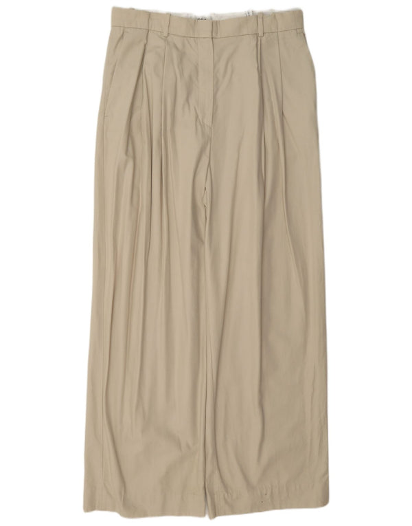 Cos Damen-Chinohose mit hohem Bund und Zapfen, W30, L31, beige Baumwolle